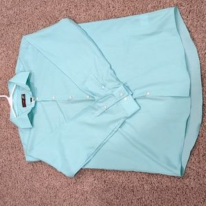 J.Ferrar XL Slim fit button down blue-green shirt